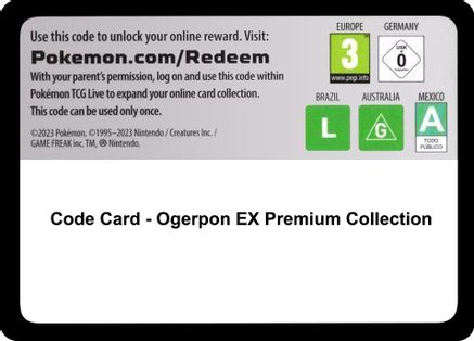 Image of Code Card - Ogerpon EX Premium Collection  Miscellaneous Cards & Products - Code Card