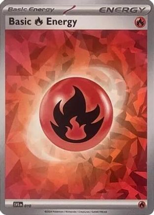 Image of Basic Fire Energy (Cracked Ice Holo) 010  - Holofoil SVE Scarlet & Violet Energies - Common