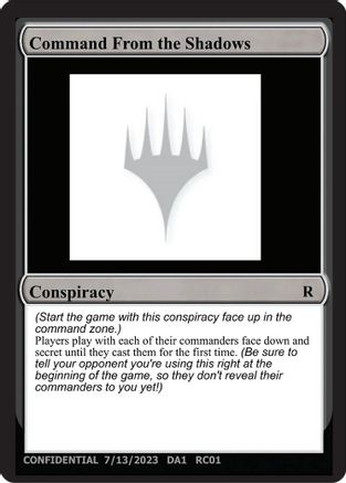 Image of Command From the Shadows (-) - Un-Known Event Playtest Cards