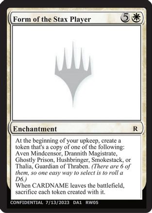 Image of Form of the Stax Player (-) - Un-Known Event Playtest Cards