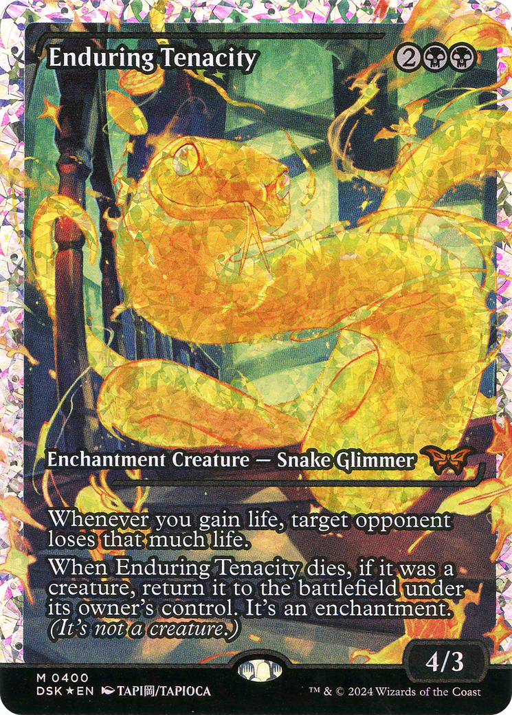 Image of Enduring Tenacity (Showcase) (Fracture Foil) (DSK-400) - Duskmourn: House of Horror: (Showcase) Foil