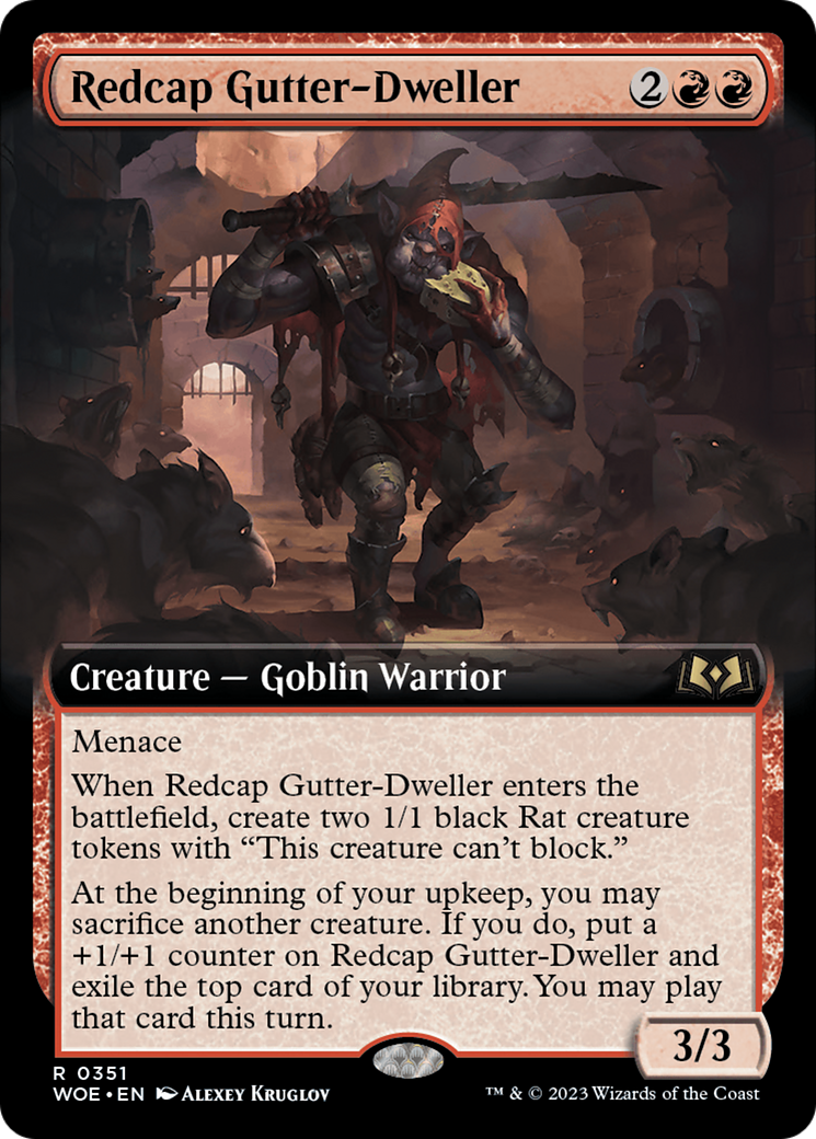 Image of Redcap Gutter-Dweller (Extended Art) (WOE-351) - Wilds of Eldraine: (Extended Art) Foil