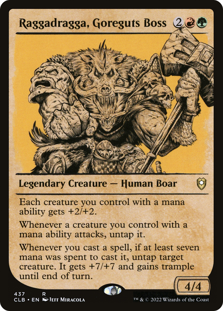 Image of Raggadragga, Goreguts Boss (Showcase) (CLB-437) - Commander Legends: Battle for Baldur's Gate: (Showcase) Foil
