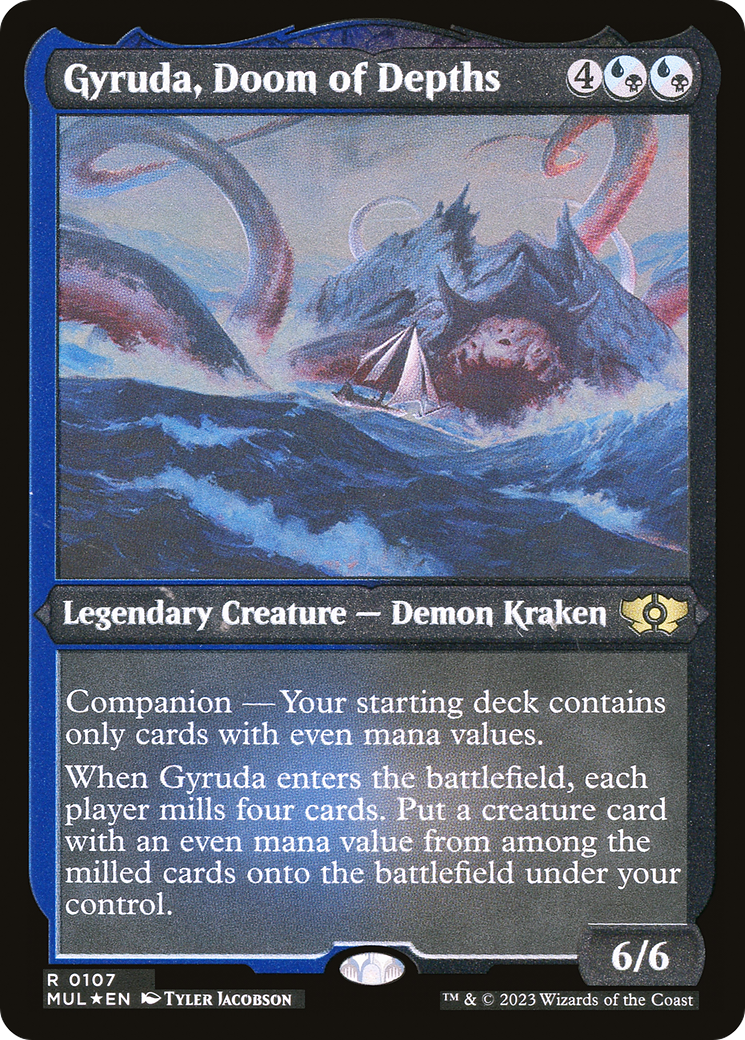 Image of Gyruda, Doom of Depths (Foil Etched) (MUL-107) - Multiverse Legends: (companion) Foil