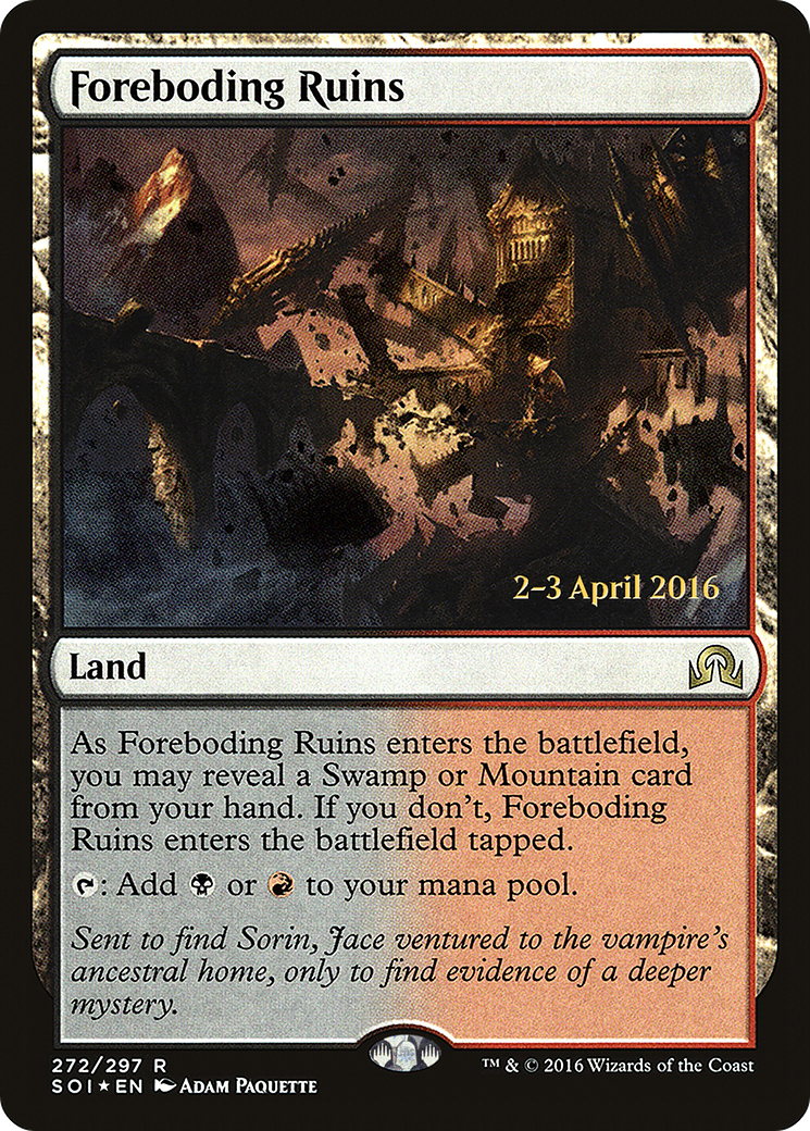 Image of Foreboding Ruins (PRE-272S) - Shadows over Innistrad Promos Foil