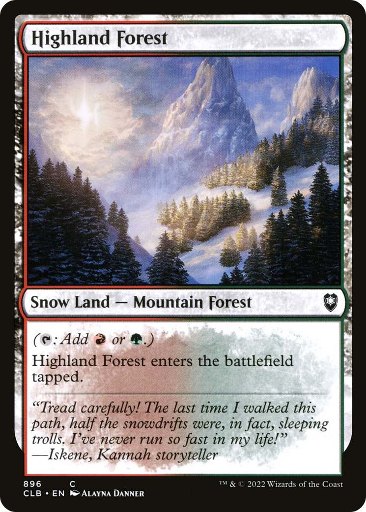Image of Highland Forest (CLB-896) - Commander Legends: Battle for Baldur's Gate: (snow)