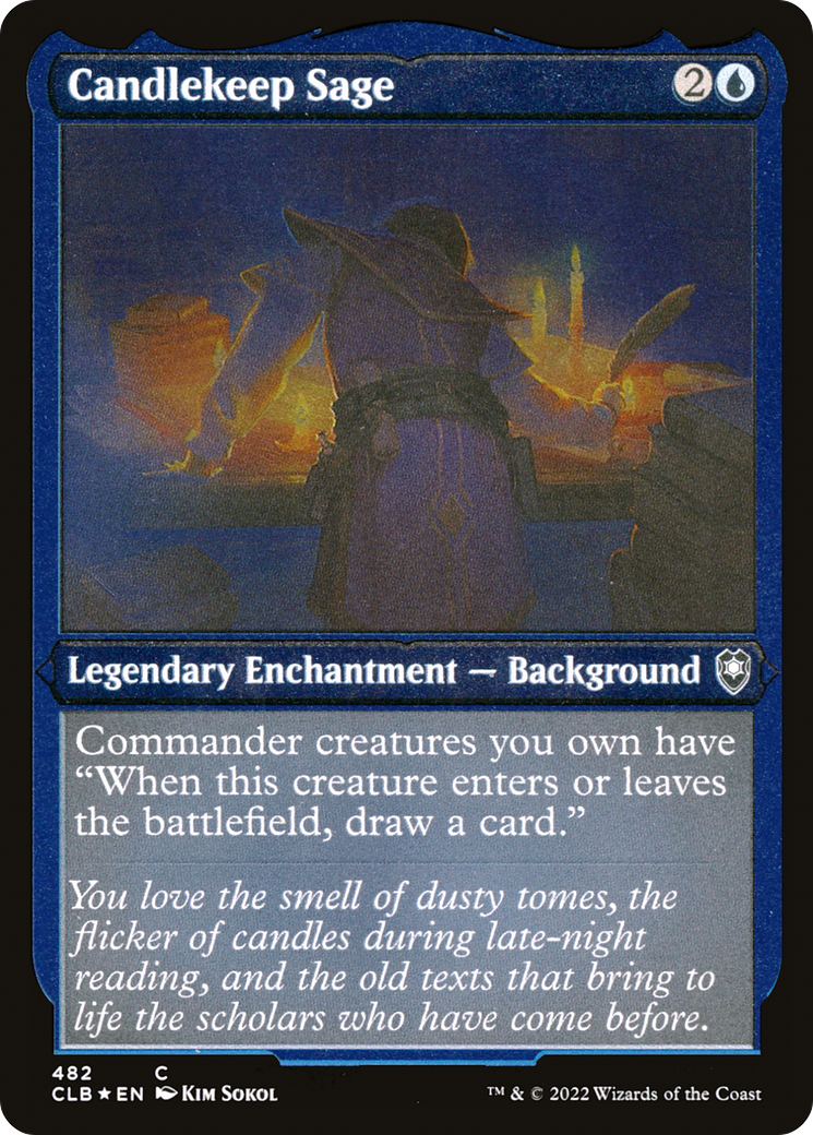 Image of Candlekeep Sage (CLB-482) - Commander Legends: Battle for Baldur's Gate Etched Foil