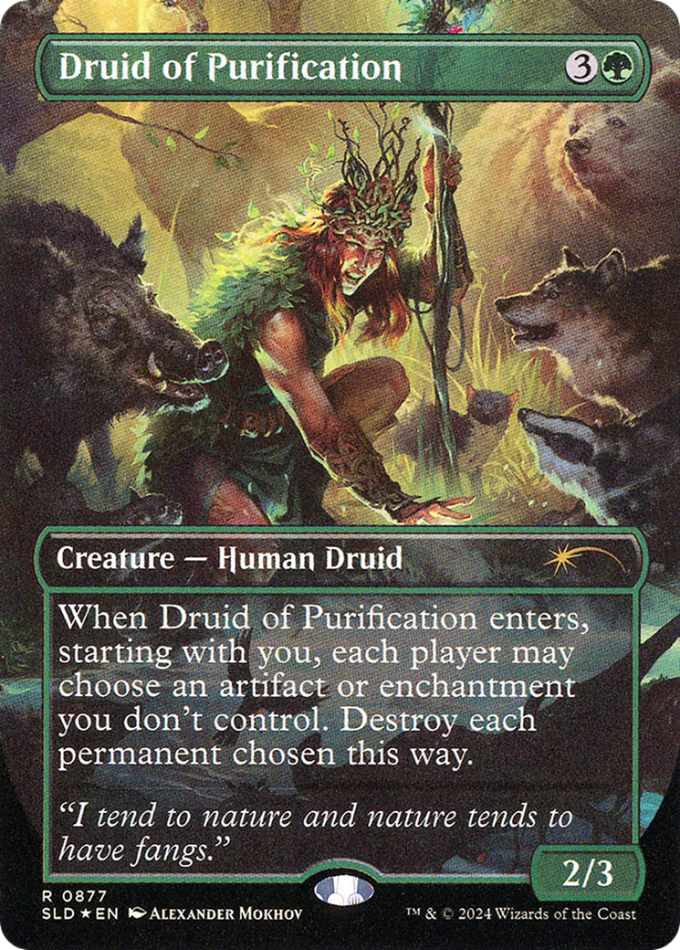 Image of Druid of Purification (SLD-877) - Secret Lair Drop (Borderless) Foil