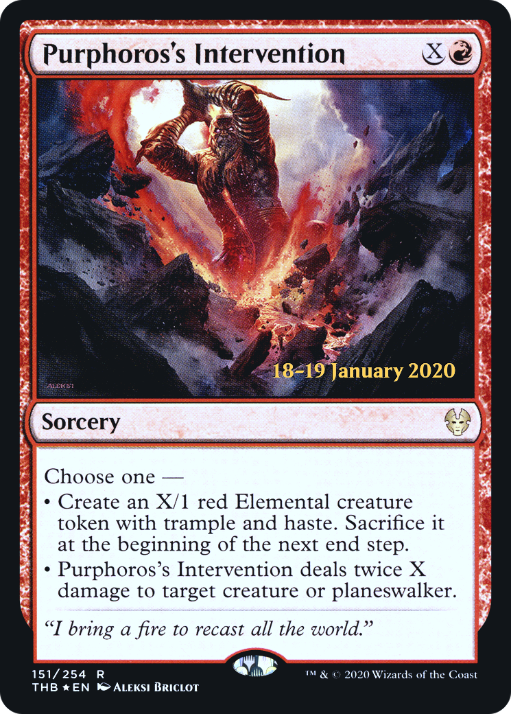 Image of Purphoros's Intervention (PRE-151S) - Theros Beyond Death Promos Foil