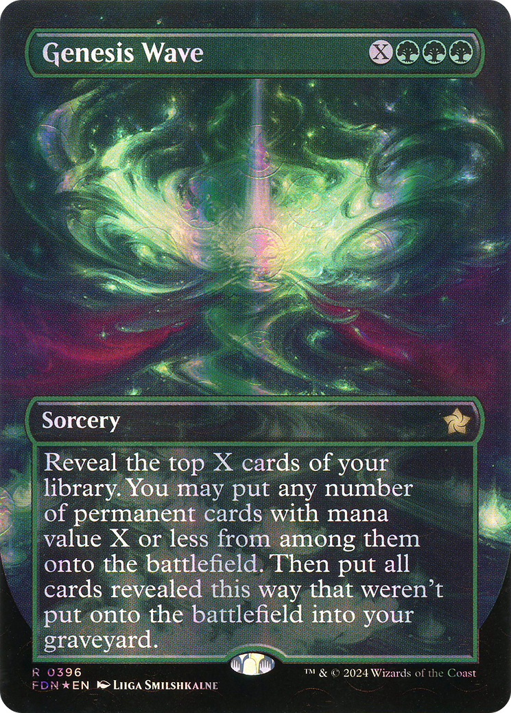 Image of Genesis Wave (Borderless) (Mana Foil) (FDN-396) - Foundations (Borderless) Foil