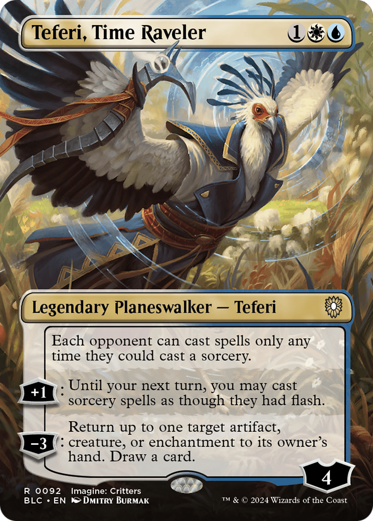 Image of Teferi, Time Raveler (Borderless) (BLC-092) - Bloomburrow Commander (Borderless)