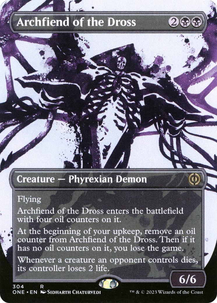 Image of Archfiend of the Dross (Showcase) (ONE-304) - Phyrexia: All Will Be One: (Showcase) (Borderless) Foil