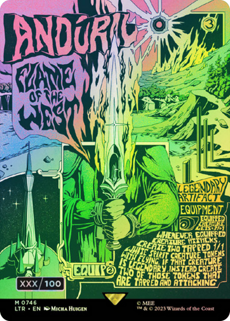 Image of Anduril, Flame of the West (Borderless Poster) (Serial Numbered) (LTR-746) - The Lord of the Rings: Tales of Middle-earth (Borderless) Foil