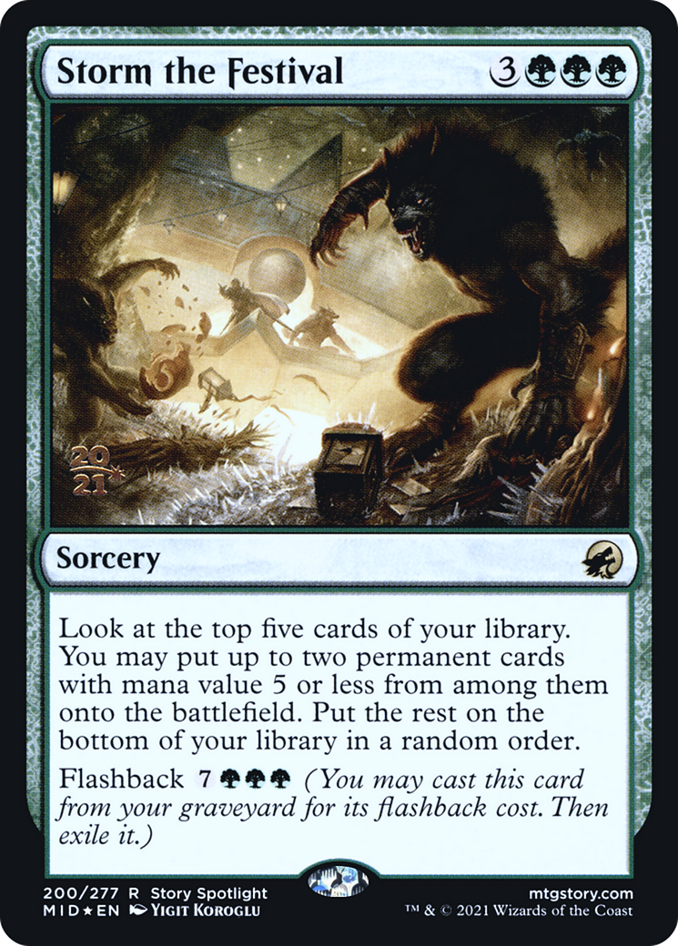 Image of Storm the Festival (PRE-200) - Innistrad: Midnight Hunt Promos Foil