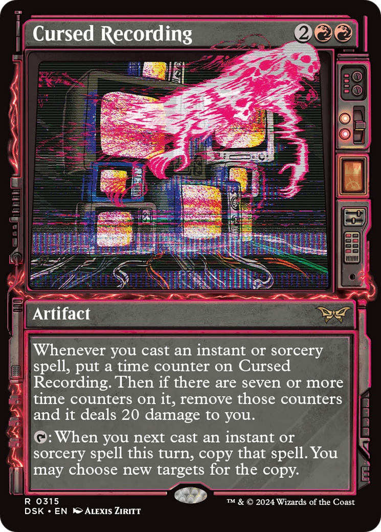 Image of Cursed Recording (Showcase) (DSK-315) - Duskmourn: House of Horror: (Showcase) Foil