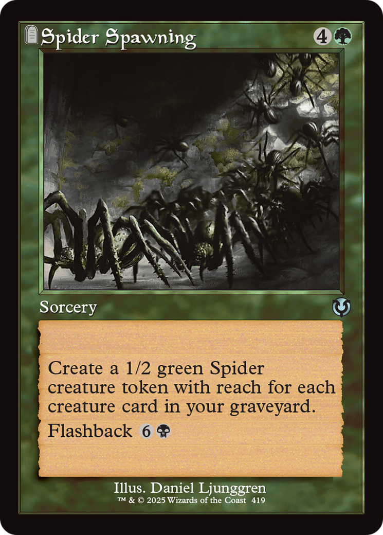 Image of Spider Spawning (Retro Frame) (INR-419) - Innistrad Remastered: (tombstone) Foil