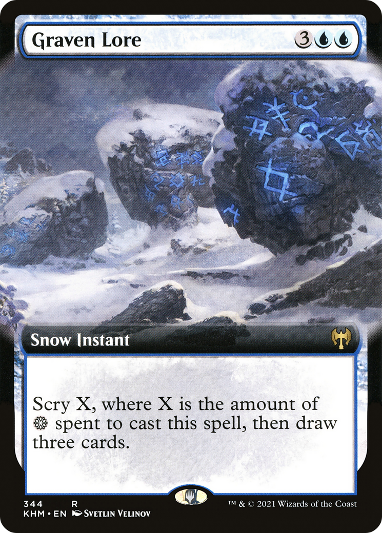 Image of Graven Lore (Extended Art) (KHM-344) - Kaldheim: (Extended Art, snow) Foil