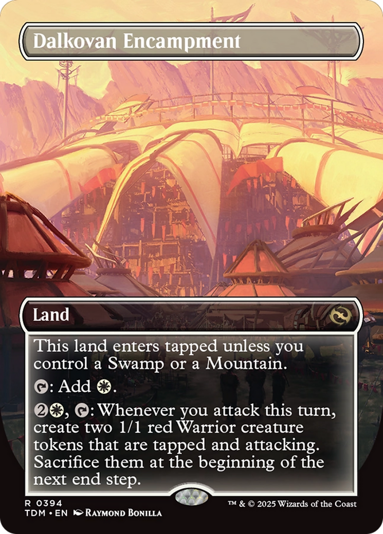 Image of Dalkovan Encampment (Borderless) (TDM-394) - Tarkir: Dragonstorm (Borderless)