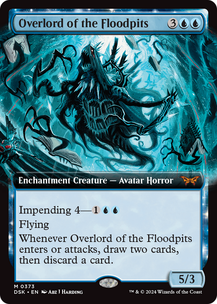 Image of Overlord of the Floodpits (Extended Art) (DSK-373) - Duskmourn: House of Horror: (Extended Art, enchantment)