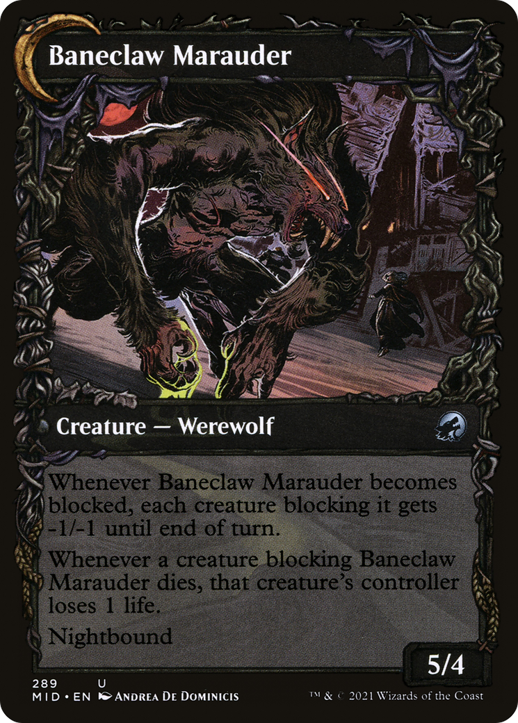 Image of Baneblade Scoundrel (Showcase) (MID-289) - Innistrad: Midnight Hunt: (Showcase, Double Faced Transform) Foil