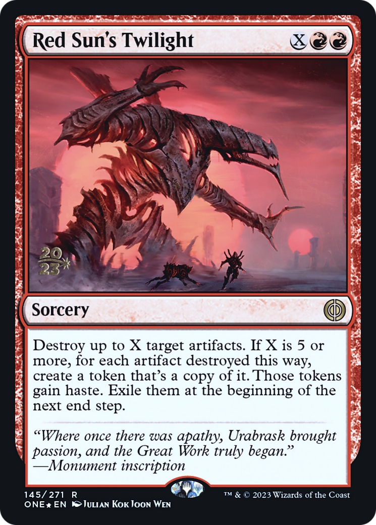 Image of Red Sun's Twilight (PRE-145) - Phyrexia: All Will Be One Promos Foil