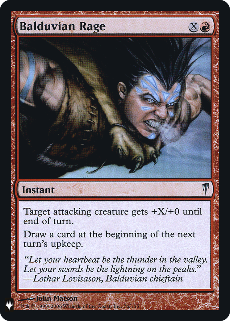 Image of Balduvian Rage (LIST-076) - The List Foil