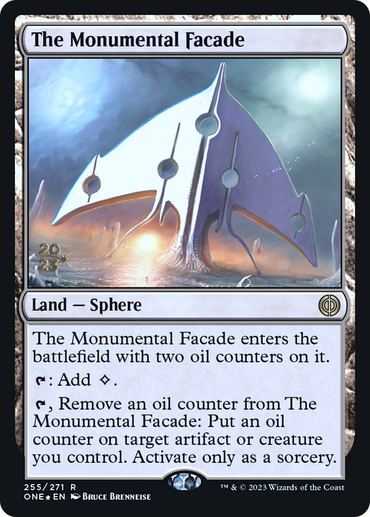 Image of The Monumental Facade (PRE-255) - Phyrexia: All Will Be One Promos Foil