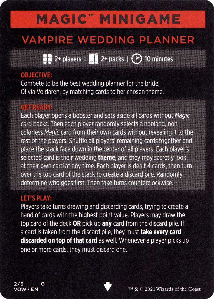 Image of Vampire Wedding Planner // Vampire Wedding Planner (cont'd) (MVOW-002) - Innistrad: Crimson Vow Minigames