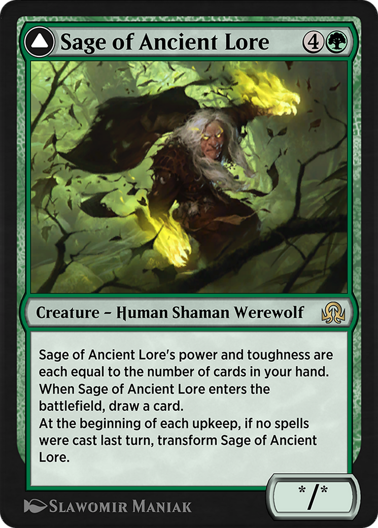 Image of Sage of Ancient Lore // Werewolf of Ancient Hunger (SIR-211) - Shadows over Innistrad Remastered