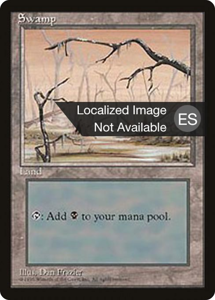 Image of Swamp (B) (4BB-190) - Fourth Edition Foreign Black Border