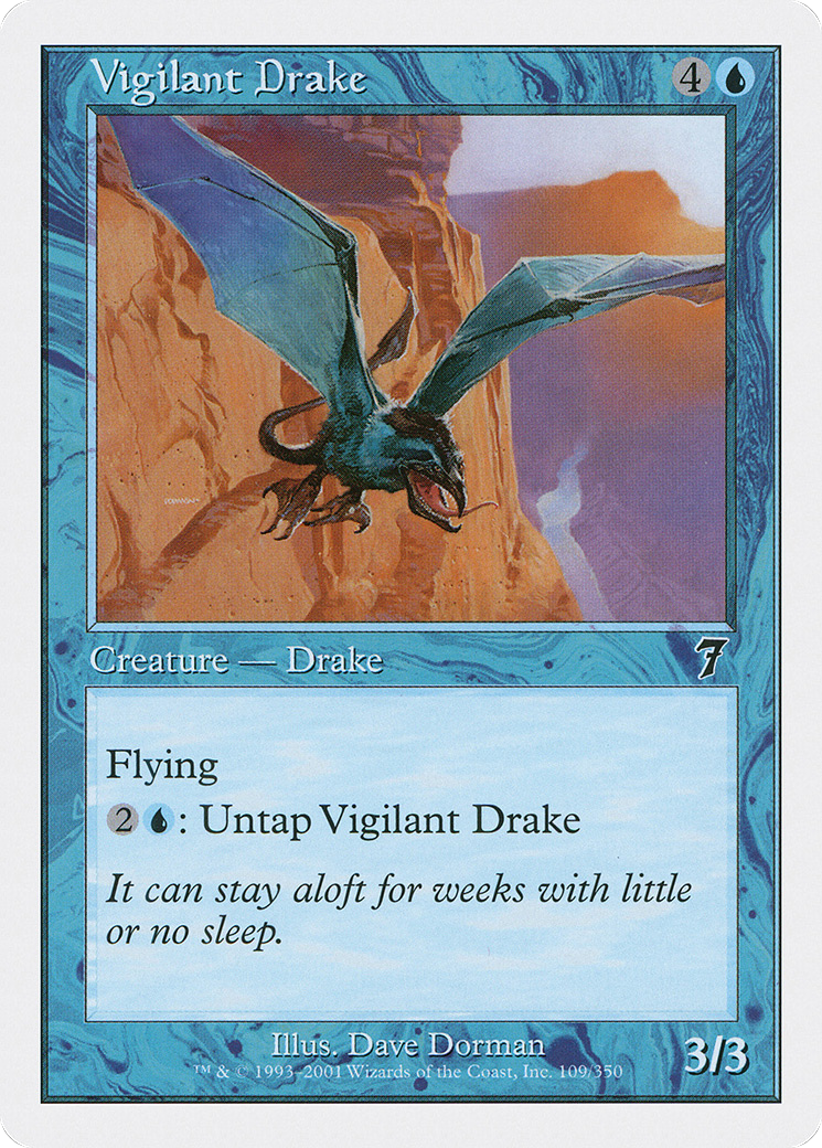 Image of Vigilant Drake (7ED-109) - 7th Edition Foil