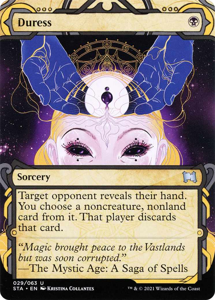 Image of Duress (STA-029) - Strixhaven Mystical Archive: (Showcase) (Borderless) Etched Foil