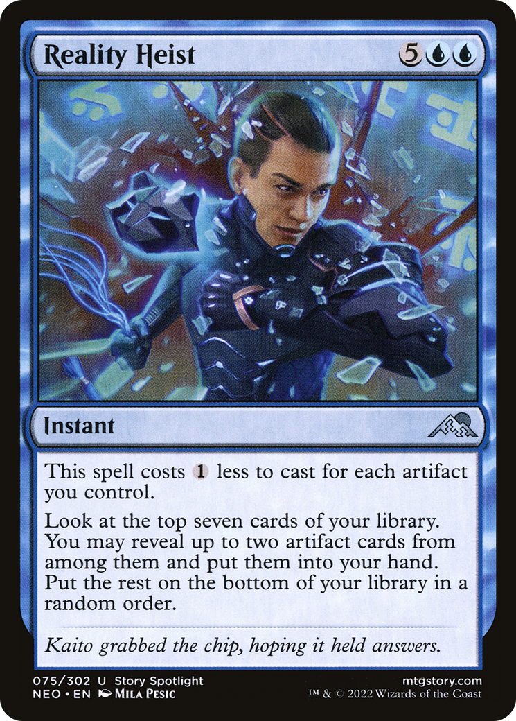 Image of Reality Heist (NEO-075) - Kamigawa: Neon Dynasty Foil