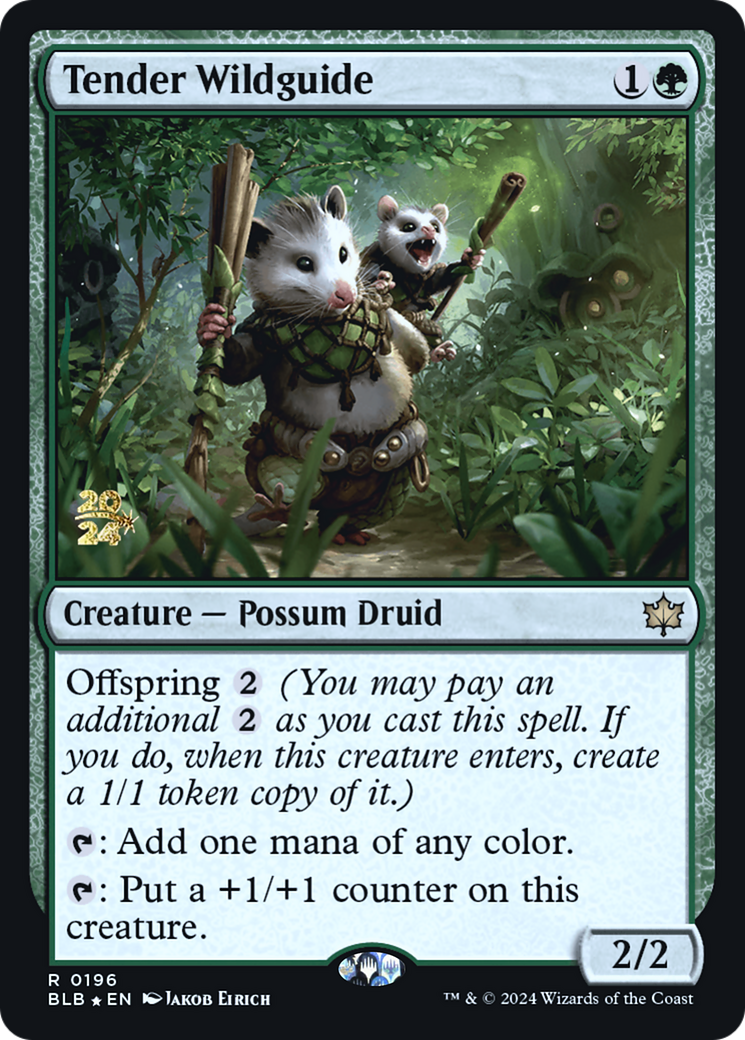 Image of Tender Wildguide (PRE-196) - Bloomburrow Promos Foil