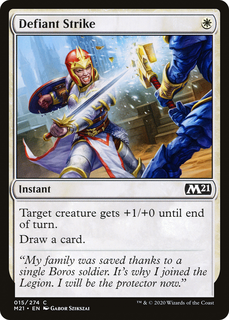 Image of Defiant Strike (M21-015) - Core Set 2021