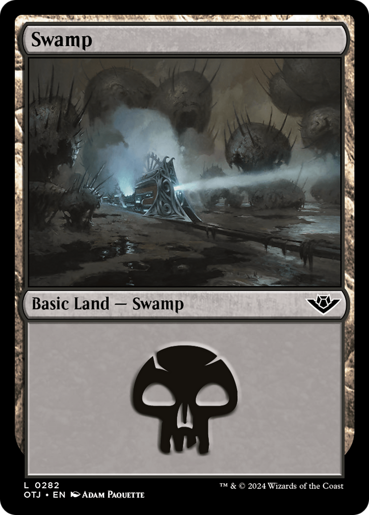 Image of Swamp (0282) (OTJ-282) - Outlaws of Thunder Junction Foil
