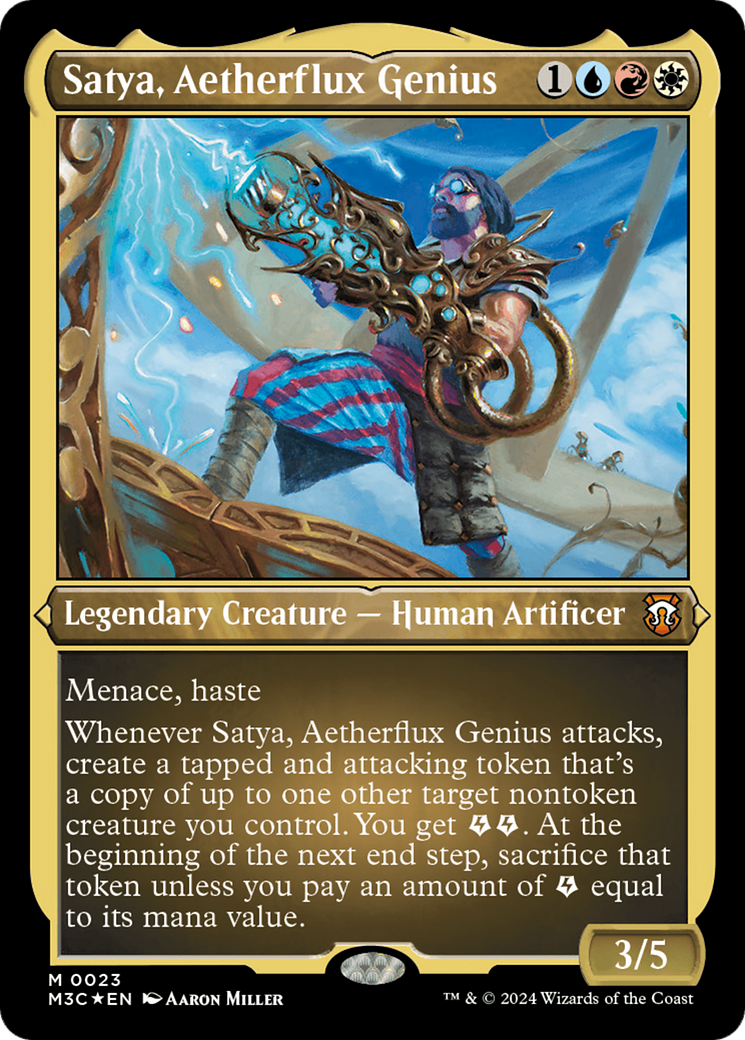 Image of Satya, Aetherflux Genius (M3C-023) - Modern Horizons 3 Commander Etched Foil