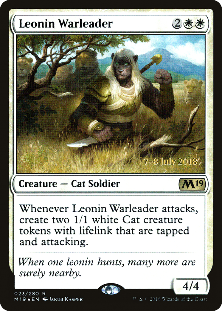Image of Leonin Warleader (PRE-23S) - Core Set 2019 Promos Foil