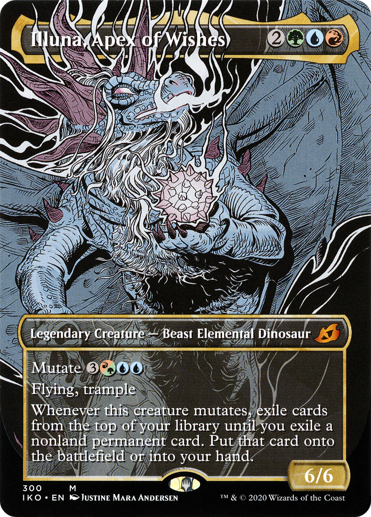Image of Illuna, Apex of Wishes (Showcase) (IKO-300) - Ikoria: Lair of Behemoths: (Showcase) (Borderless) Foil