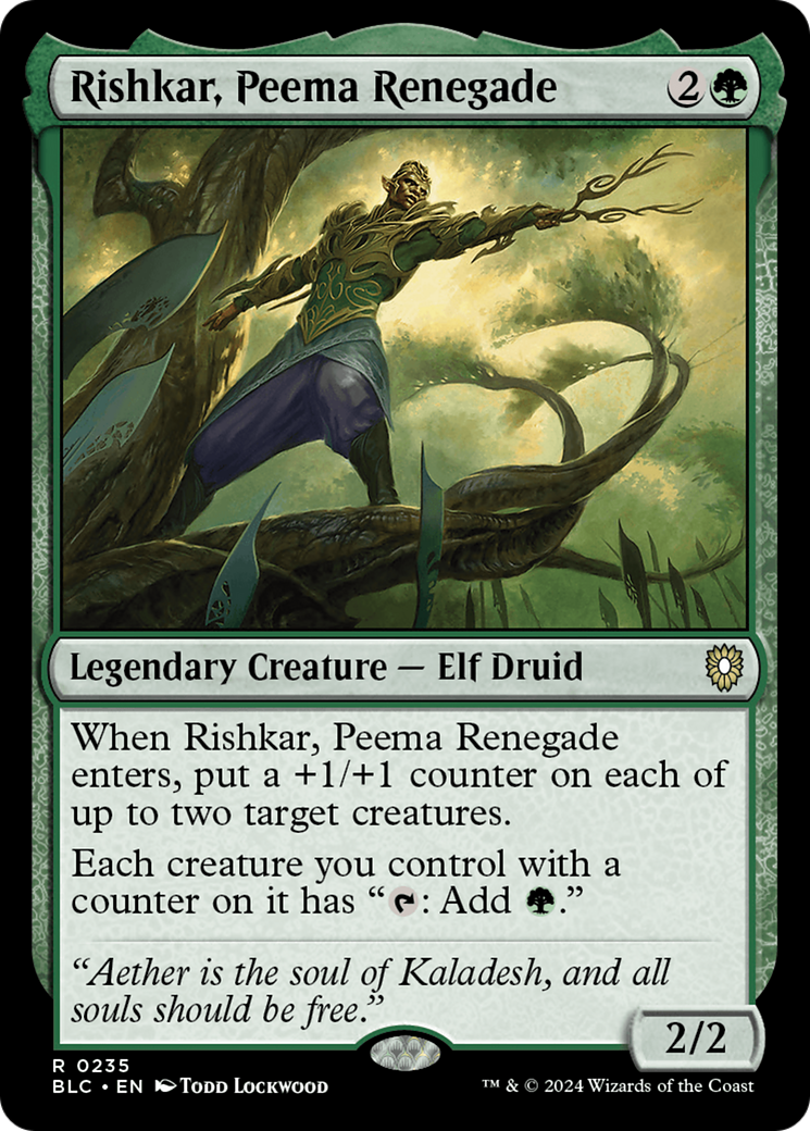 Image of Rishkar, Peema Renegade (BLC-235) - Bloomburrow Commander