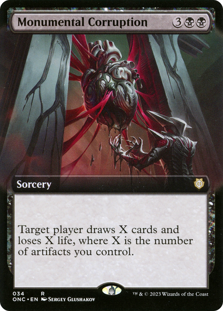 Image of Monumental Corruption (Extended Art) (ONC-034) - Phyrexia: All Will Be One Commander: (Extended Art) Foil