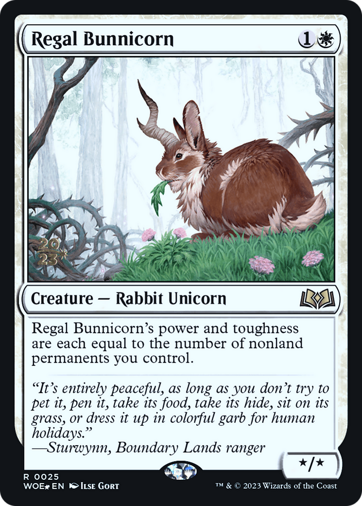 Image of Regal Bunnicorn (PRE-025) - Wilds of Eldraine Promos Foil
