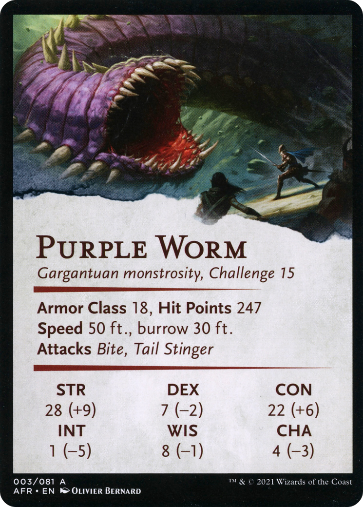 Image of Purple Worm // Purple Worm (AAFR-003) - Adventures in the Forgotten Realms Art Series (Borderless)