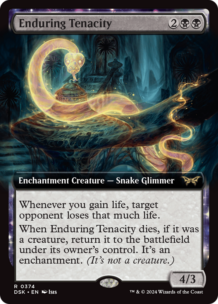 Image of Enduring Tenacity (Extended Art) (DSK-374) - Duskmourn: House of Horror: (Extended Art, enchantment) Foil