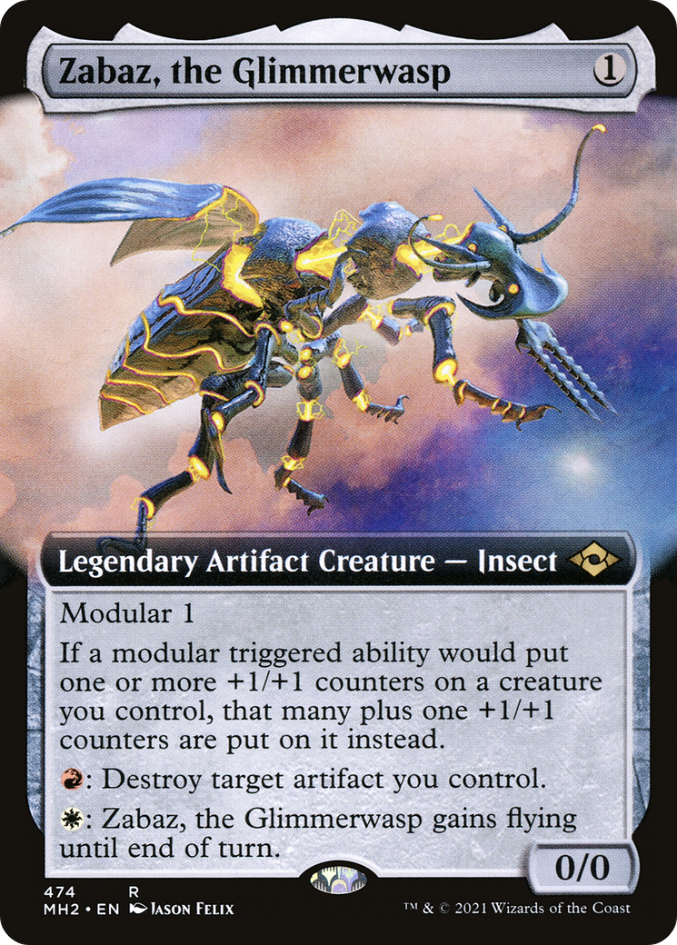 Image of Zabaz, the Glimmerwasp (Extended Art) (MH2-474) - Modern Horizons 2: (Extended Art)