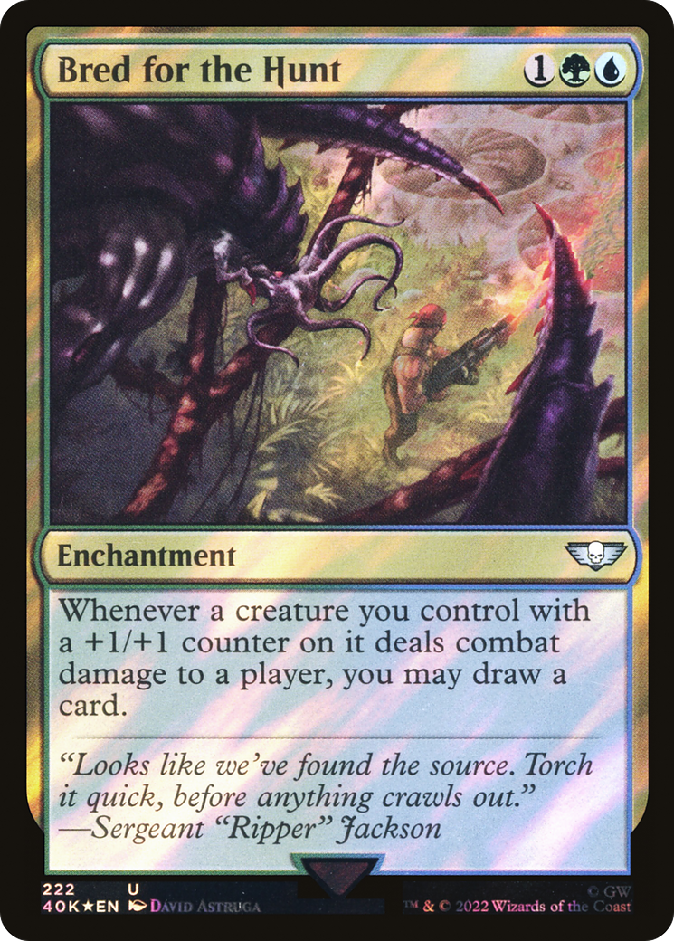 Image of Bred for the Hunt (Surge Foil) (40K-222) - Warhammer 40,000 Commander Foil
