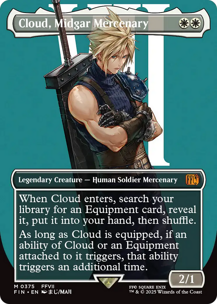 Image of Cloud, Midgar Mercenary (Borderless) (FIN-375) - FINAL FANTASY (Borderless) Foil
