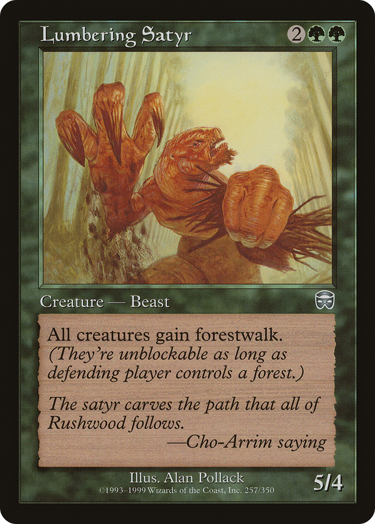 Image of Lumbering Satyr (MMQ-257) - Mercadian Masques
