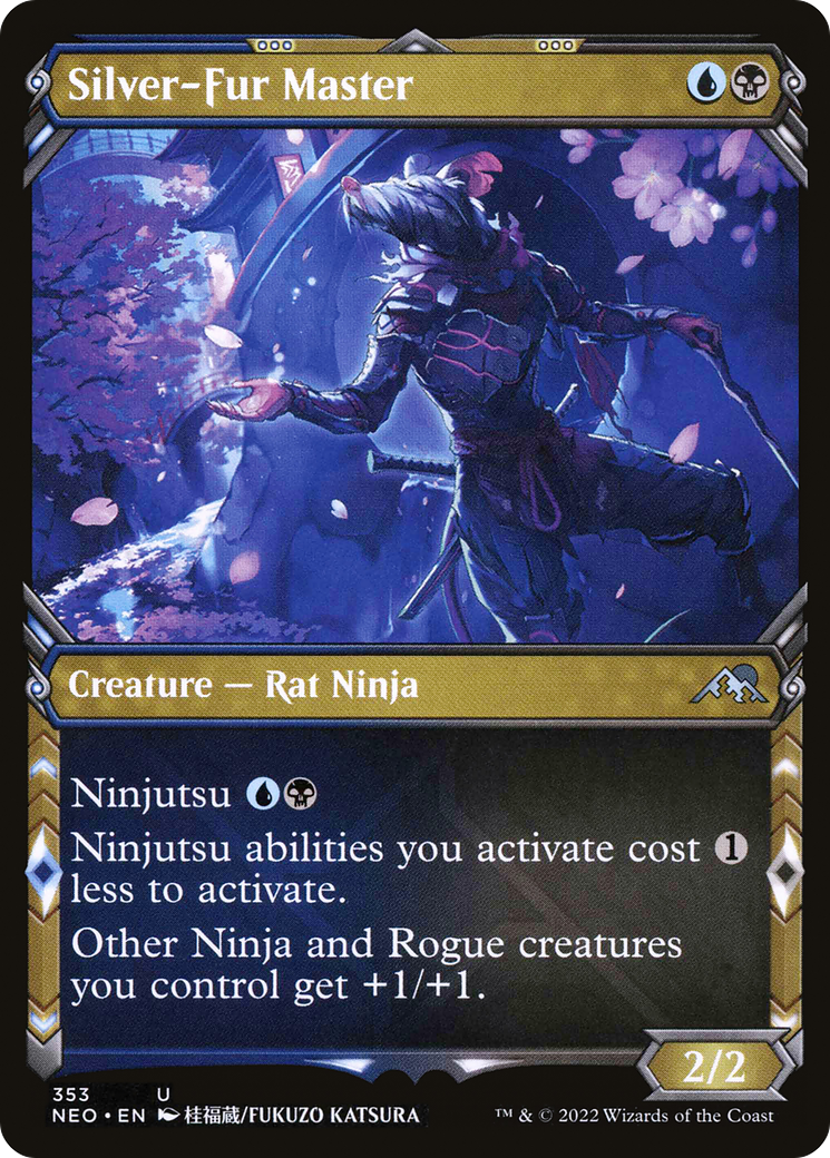 Image of Silver-Fur Master (Showcase) (NEO-353) - Kamigawa: Neon Dynasty: (Showcase) Foil