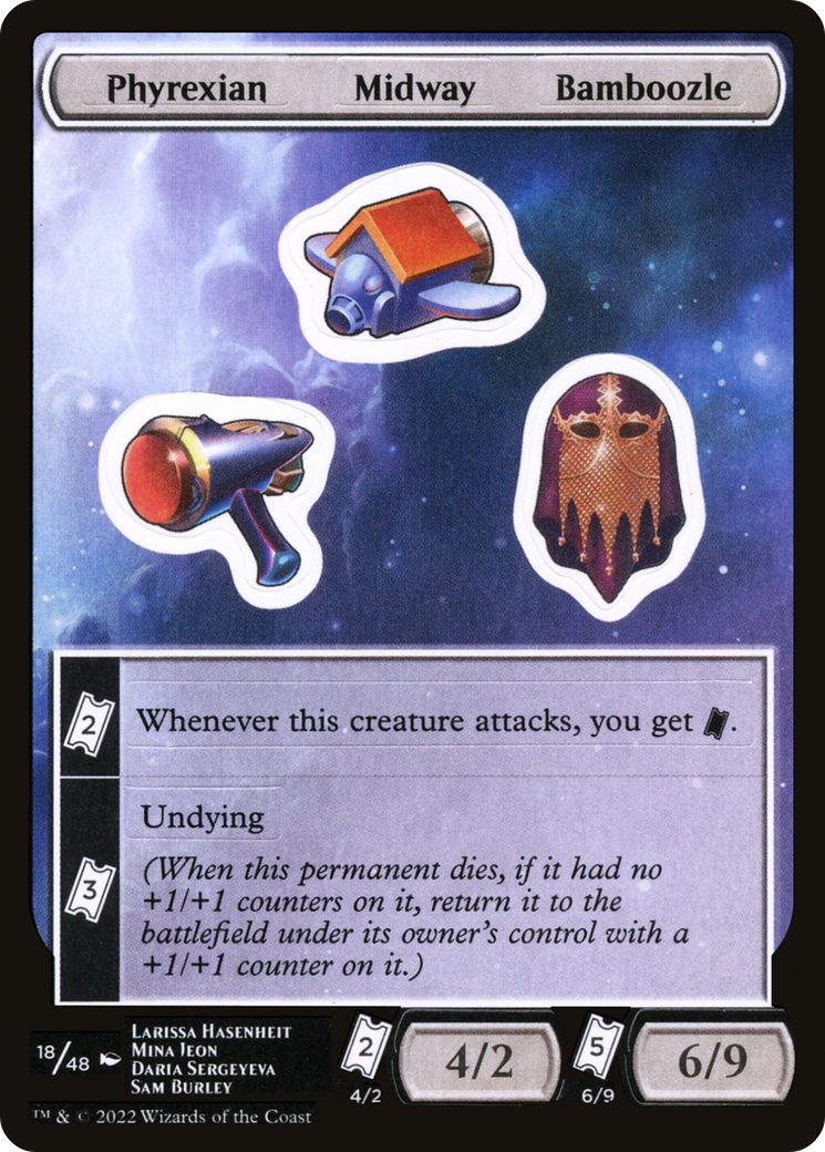 Image of Phyrexian Midway Bamboozle (UNF-018) - Unfinity Sticker Sheets